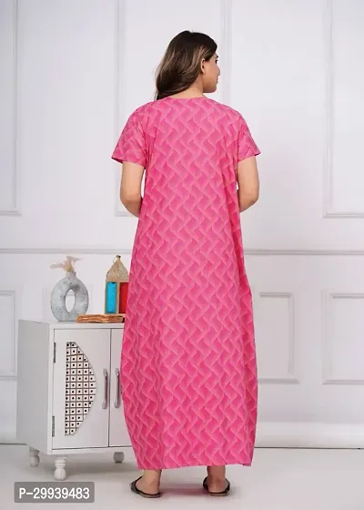 Elegant Cotton Printed Nighty For Women And Girls-thumb5