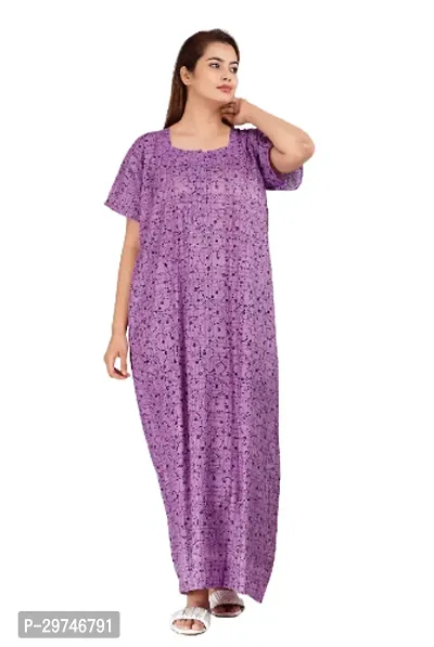 Fabulous Cotton Blend Printed Nighty For Women-thumb0