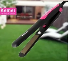 Kemei KM-328 Hair Straightener  (Black, Pink)-thumb1