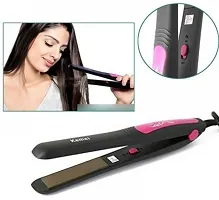 Kemei KM-328 Hair Straightener  (Black, Pink)-thumb3