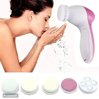 5 in 1 Face Facial massage Machine care  cleansing Cleanser, Facial Massager Machine for Face, Beauty Massager (Multi Color)-thumb2
