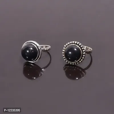 Black Onyx Gemstone Ring Trendy Jewelry Combo 2 Rings Pcs Lot For Girls  Women-thumb0
