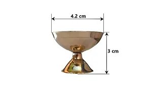 Brass Diya /Deep / oil Lamp for pooja (Set of 3, Diameter 4 cm)-thumb1