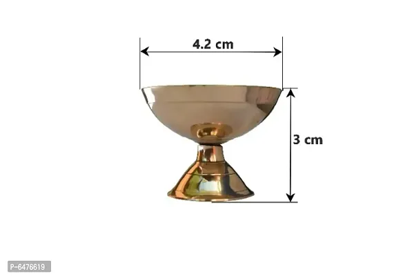 Brass Diya /Deep / oil Lamp for pooja (Set of 4, Diameter 4 cm)-thumb2