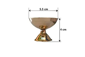 Brass Diya /Deep / oil Lamp for pooja (Set of 3, Diameter 5.5 cm)-thumb1