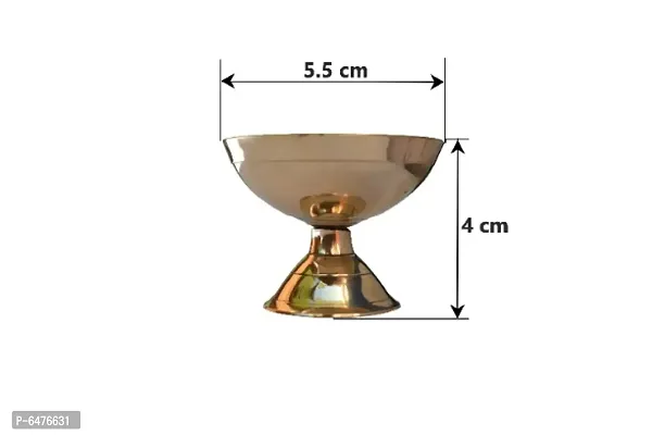 Brass Diya /Deep / oil Lamp for pooja (Set of 3, Diameter 5.5 cm)-thumb2