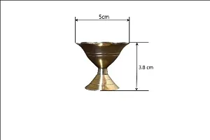 Brass Flower Diya /Deep / oil Lamp for pooja (Set of 2, Height 3.8 cm)-thumb1