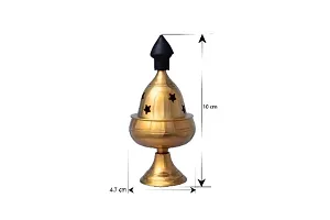 Brass star Diya / Deep / oil Lamp for pooja with Cap (Diameter 5 cm)-thumb2