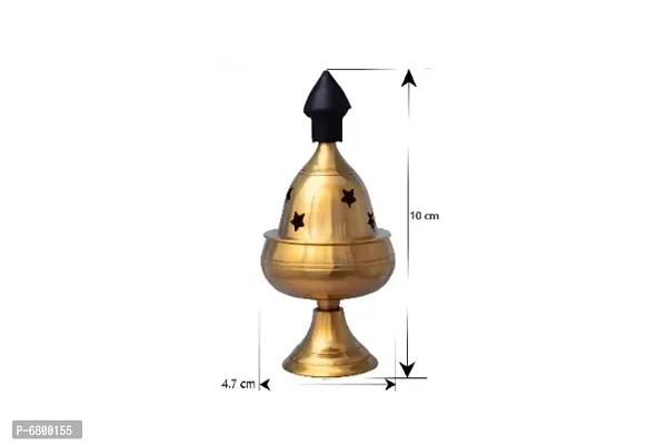 Brass star Diya / Deep / oil Lamp for pooja with Cap (Diameter 5 cm)-thumb3