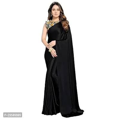 Elegant Black Lycra Saree-thumb0