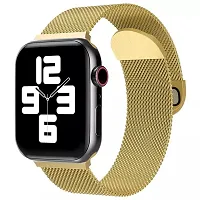 eHIKPLUS Apple Watch Milanese Loop Stainless Steel Magnetic Strap for Apple iWatch 44mm Series 7,6,5,4,3,2 SE - Gold-thumb1