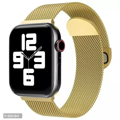 eHIKPLUS Apple Watch Milanese Loop Stainless Steel Magnetic Strap for Apple iWatch 44mm Series 7,6,5,4,3,2 SE - Gold-thumb2