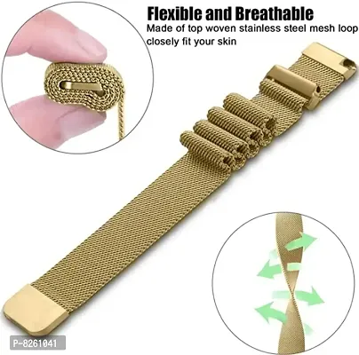 eHIKPLUS Apple Watch Milanese Loop Stainless Steel Magnetic Strap for Apple iWatch 44mm Series 7,6,5,4,3,2 SE - Gold-thumb5
