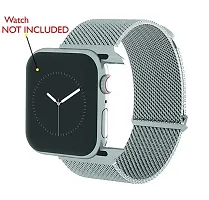 eHIKPLUS Apple Watch Milanese Loop Stainless Steel Magnetic Strap for Apple iWatch 44mm Series 7,6,5,4,3,2 SE - Silver-thumb3