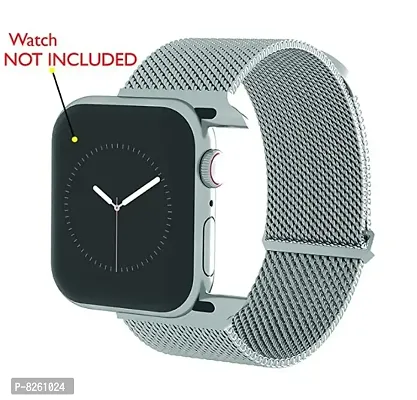 eHIKPLUS Apple Watch Milanese Loop Stainless Steel Magnetic Strap for Apple iWatch 44mm Series 7,6,5,4,3,2 SE - Silver-thumb4