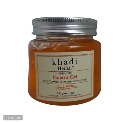 Khadi Herbal Papaya Moisturizing Gel for Face with Liquorice and Cucumber extract | For Skin Moisturising and Anti-Pigmentation | Suitable for All Skin Types | Pack of 1 (200g)