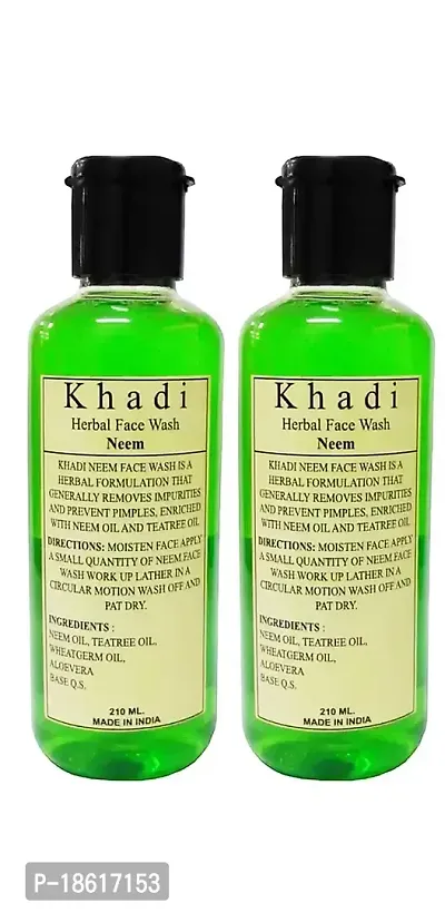 Khadi herbal Neem Facewash 420Ml l Parvati gramodyog herbal products - Made in india-thumb0