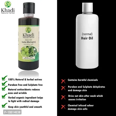 Khadi Bhringraj Hair Oil, 210ml (Pack of 2) by Parvati Gramodyog Herbal Products - Made in India, black-thumb5