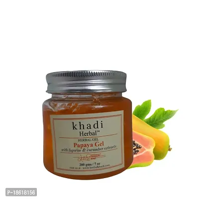 Khadi Herbal Papaya Moisturizing Gel for Face with Liquorice and Cucumber extract | For Skin Moisturising and Anti-Pigmentation | Suitable for All Skin Types | Pack of 1 (200g)-thumb3