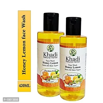 Khadi Lemon Face Wash, 210 ML (Pack of 2) by Parvati Gramodyog Herbal Products - Made in India-thumb3
