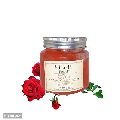 Khadi Herbal Rose Moisturizing Gel for Face  Skin enriched with Aloevera, Liqorice  Cucumber Extract | Pure Herbal  Natural Face Gel for Skin Hydration | Pack of 1 (200gm)-thumb2