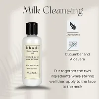 Khadi Herbal Cleansing Milk for face | whitening Cream with Shea Butter, Cucumber and Aloevera | Natural Face Cleanser | Paraben Free | For all Skin Types | Pack of 1 (210ml)-thumb1