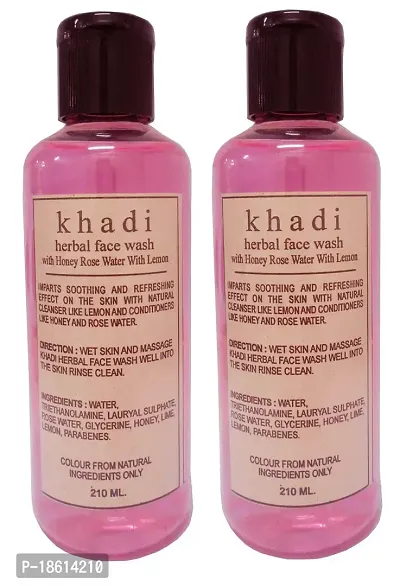 Khadi herbal Rose Face wash 210ml (Pack of 2)