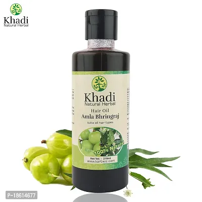 Herbal Khadi Natural Amla  Bhringraj Hair Oil, 420 ml-thumb3