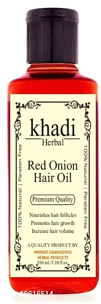 Khadi herbal Red onion Oil 210Ml l Parvati gramodyog herbal products Made in India