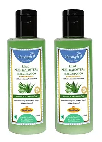 Herbigiri Khadi Natural Neem  Aloevera Herbal Shampoo SLS FREE 210ml Pack of 2-thumb1