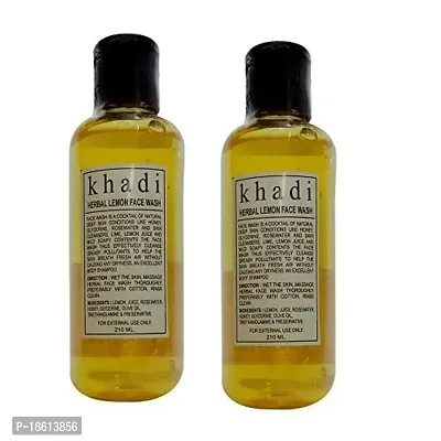 Khadi Lemon Face Wash, 210 ML (Pack of 2) by Parvati Gramodyog Herbal Products - Made in India