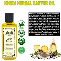 Khadi Herbal Cold Pressed Castor Oil - Pure  Virgin Grade - For Healthy Hair and Skin (210 ML).-thumb1