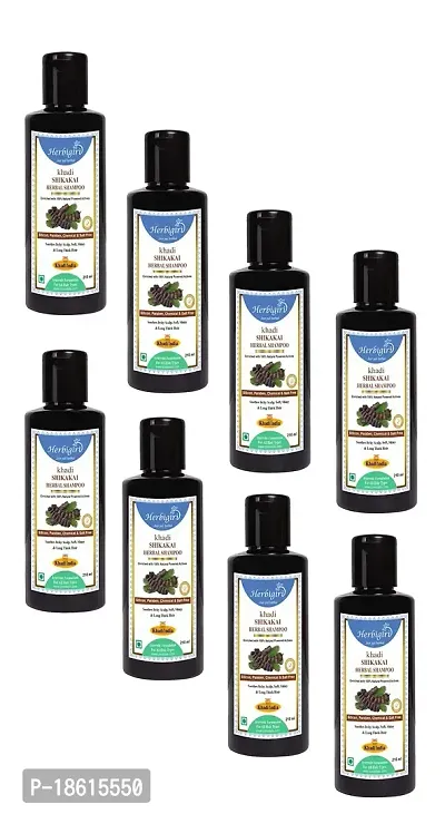 Herbigiri Khadi Natural Shikakai Herbal Shampoo 210ml Pack of 3