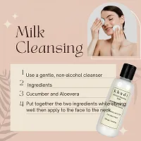 Khadi Herbal Cleansing Milk for face | whitening Cream with Shea Butter, Cucumber and Aloevera | Natural Face Cleanser | Paraben Free | For all Skin Types | Pack of 1 (210ml)-thumb3