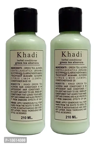 Parvati Gramodyog Khadi Green Tea Alovera Hair Conditioner (210 Ml) Pack of 2-thumb3