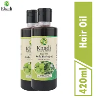 Khadi Bhringraj Hair Oil, 210ml (Pack of 2) by Parvati Gramodyog Herbal Products - Made in India, black-thumb1