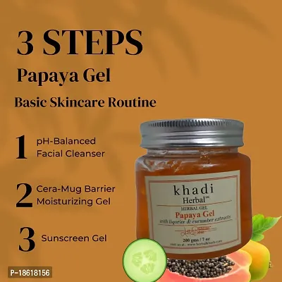 Khadi Herbal Papaya Moisturizing Gel for Face with Liquorice and Cucumber extract | For Skin Moisturising and Anti-Pigmentation | Suitable for All Skin Types | Pack of 1 (200g)-thumb4