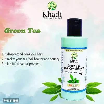 Parvati Gramodyog Khadi Green Tea Alovera Hair Conditioner (210 Ml) Pack of 2-thumb5