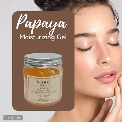 Khadi Herbal Papaya Moisturizing Gel for Face with Liquorice and Cucumber extract | For Skin Moisturising and Anti-Pigmentation | Suitable for All Skin Types | Pack of 1 (200g)-thumb2