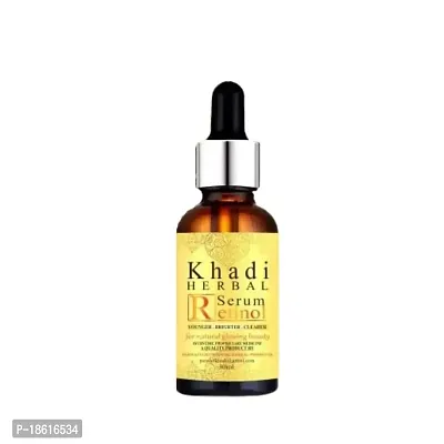 Khadi Herbal Retinol Facial Serum Natural Glowing Beauty for Anti-Aging | Collagen Production Toxins Cleansing and Acne for All Skin Types Pack of 1 (30ml)