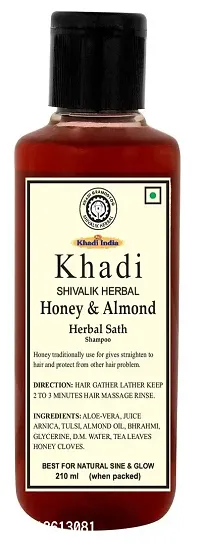 Khadi Herbal Honey and Almond Oil Shampoo, 420ml (Twin Pack)-thumb3