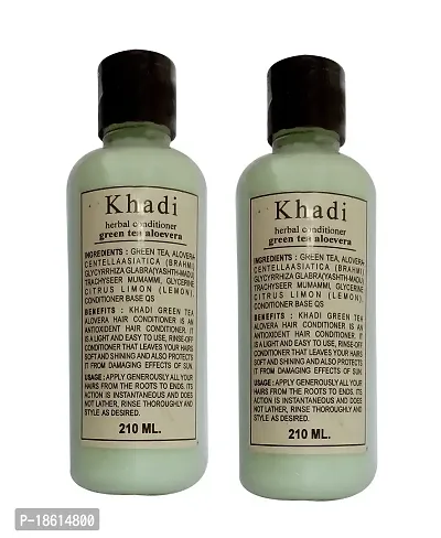 Parvati Gramodyog Khadi Green Tea Alovera Hair Conditioner (210 Ml) Pack of 2