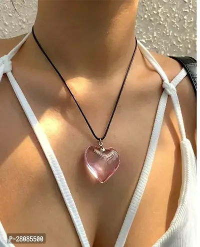 Shimmering Pink Glass Agate Pendant For Women-thumb0