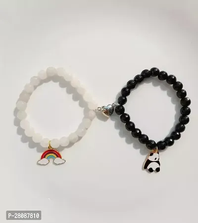 Women White And Black Bracelets Pack of 2-thumb0