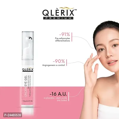 QLERIX Premium Natural Under EYE Gel Cream with Massage Roller Which Reduce Dark Circle, Puffiness, Fine Lines With ( ADIPOLESS-France, SEPICALM VG WP-France, Vitamin E ) 15 ML-thumb5