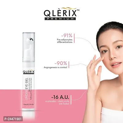 QLERIX Premium Natural Under EYE Gel Cream with Massage Roller Which Reduce Dark Circle, Puffiness, Fine Lines With ( ADIPOLESS-France, SEPICALM VG WP-France, Vitamin E ) 15 ML PACK OF 3-thumb4