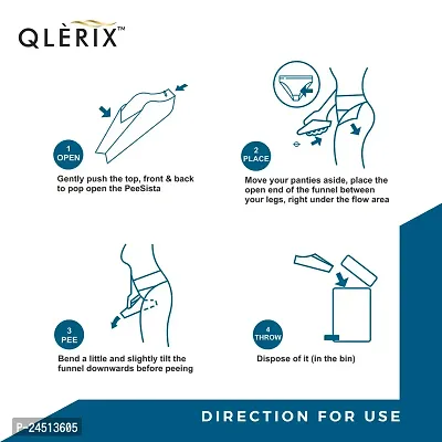 QLERIX Pee Sista Stand  Pee Paper Disposable Female Urination Device for Women| Infection free, Leak-proof Urine Funnels for Girls| Traveling, Outdoor Public Toilets PACK OF 5-thumb5