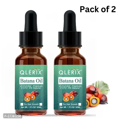QLERIX Batana Oil for Hair Growth Natural Organic Hair Treatment Oils Hair Care Products Suitable for Women and Men (30ml)Pack of 2