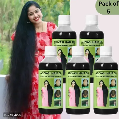 Adivasi Neelgiri Herbal Hair Oil with infusion of 108 Types of Herbs for Hair Growth, Anti Hair fall  Anti Dandruff Oil | Suitable for All Hair Types (Pack of 5)