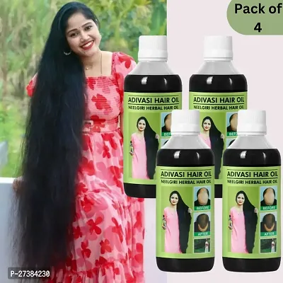 Adivasi Neelgiri Herbal Hair Oil with infusion of 108 Types of Herbs for Hair Growth, Anti Hair fall  Anti Dandruff Oil | Suitable for All Hair Types (Pack of 4)